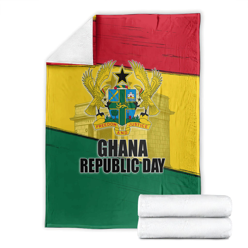 Ghana Republic Day Blanket Ghanaian Pride Flag Colors With Coat Of Arms And Black Star