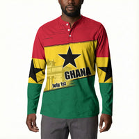 Ghana Republic Day Button Sweatshirt Ghanaian Pride Flag Colors With Coat Of Arms And Black Star