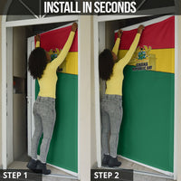 Ghana Republic Day Door Cover Ghanaian Pride Flag Colors With Coat Of Arms And Black Star