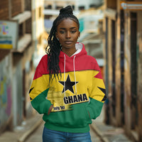 Ghana Republic Day Hoodie Ghanaian Pride Flag Colors With Coat Of Arms And Black Star