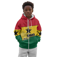 Ghana Republic Day Kid Hoodie Ghanaian Pride Flag Colors With Coat Of Arms And Black Star