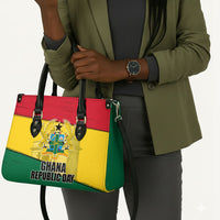 Ghana Republic Day Leather Bag Ghanaian Pride Flag Colors With Coat Of Arms And Black Star