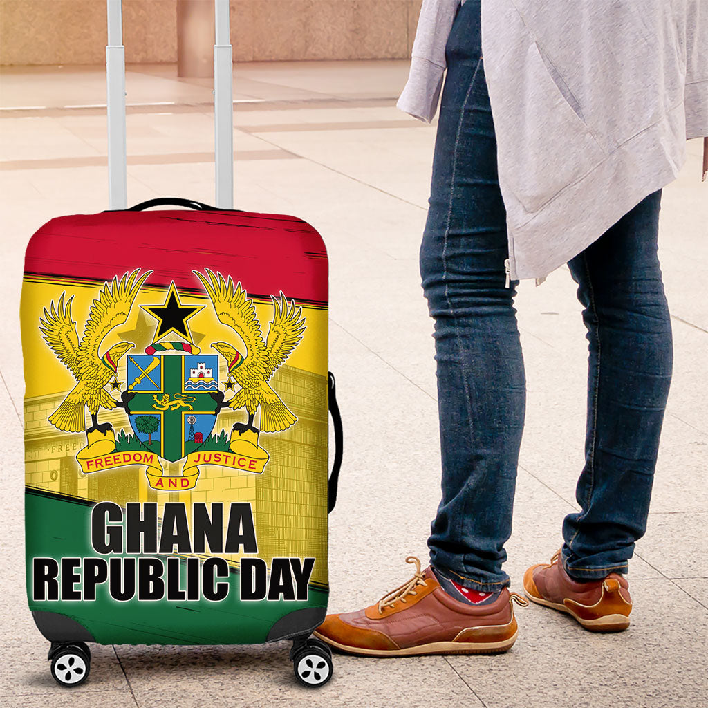 Ghana Republic Day Luggage Cover Ghanaian Pride Flag Colors With Coat Of Arms And Black Star