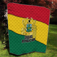 Ghana Republic Day Quilt Ghanaian Pride Flag Colors With Coat Of Arms And Black Star