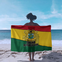 Ghana Republic Day Sarong Ghanaian Pride Flag Colors With Coat Of Arms And Black Star