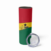 Ghana Republic Day Skinny Tumbler Ghanaian Pride Flag Colors With Coat Of Arms And Black Star