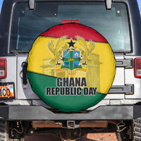 Ghana Republic Day Spare Tire Cover Ghanaian Pride Flag Colors With Coat Of Arms And Black Star