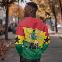 Ghana Republic Day Sweatshirt Ghanaian Pride Flag Colors With Coat Of Arms And Black Star