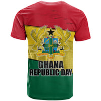 Ghana Republic Day T shirt Ghanaian Pride Flag Colors With Coat Of Arms And Black Star
