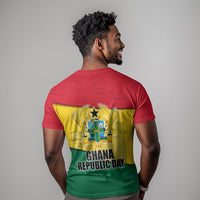 Ghana Republic Day T shirt Ghanaian Pride Flag Colors With Coat Of Arms And Black Star