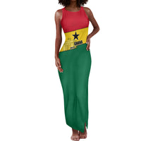 Ghana Republic Day Tank Maxi Dress Ghanaian Pride Flag Colors With Coat Of Arms And Black Star