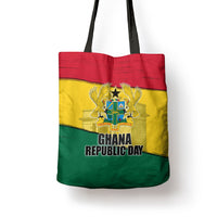 Ghana Republic Day Tote Bag Ghanaian Pride Flag Colors With Coat Of Arms And Black Star