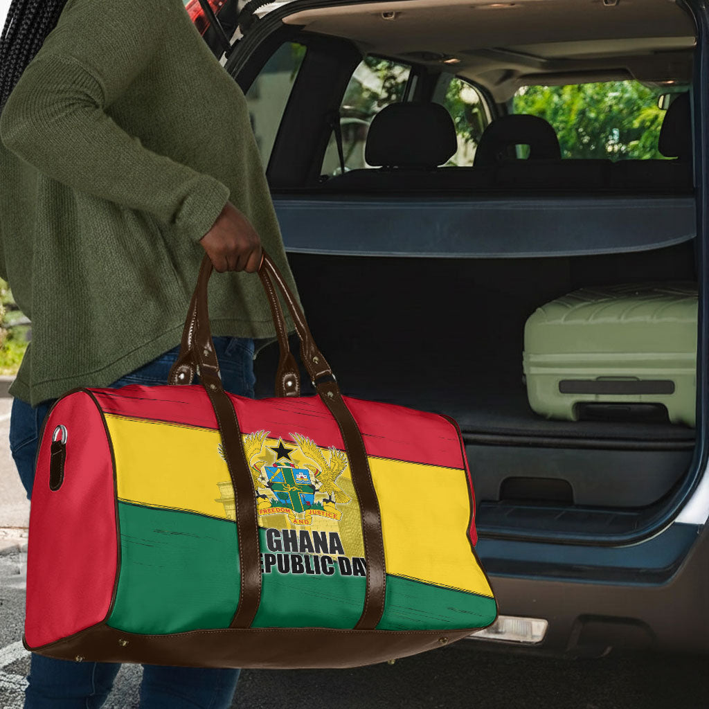 Ghana Republic Day Travel Bag Ghanaian Pride Flag Colors With Coat Of Arms And Black Star