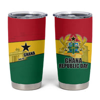 Ghana Republic Day Tumbler Cup Ghanaian Pride Flag Colors With Coat Of Arms And Black Star