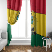 Ghana Republic Day Window Curtain Ghanaian Pride Flag Colors With Coat Of Arms And Black Star