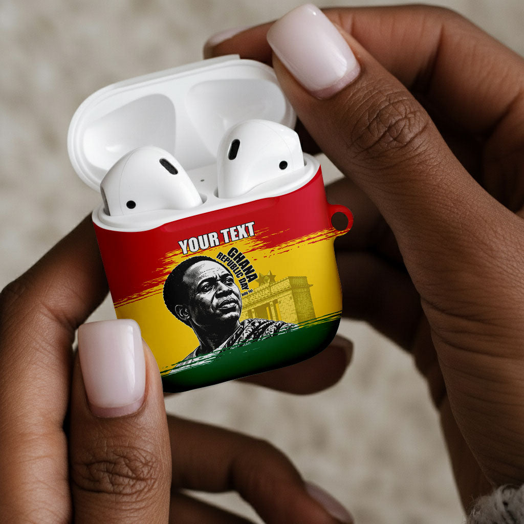 Personalized Ghana Republic Day AirPods Case Kwame Nkrumah Vintage Portrait Art - July 1st Theme