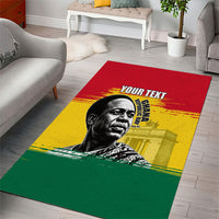 Personalized Ghana Republic Day Area Rug Kwame Nkrumah Vintage Portrait Art - July 1st Theme