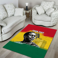 Personalized Ghana Republic Day Area Rug Kwame Nkrumah Vintage Portrait Art - July 1st Theme