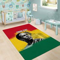 Personalized Ghana Republic Day Area Rug Kwame Nkrumah Vintage Portrait Art - July 1st Theme