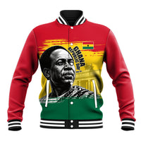 Personalized Ghana Republic Day Baseball Jacket Kwame Nkrumah Vintage Portrait Art - July 1st Theme