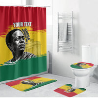 Personalized Ghana Republic Day Bathroom Set Kwame Nkrumah Vintage Portrait Art - July 1st Theme