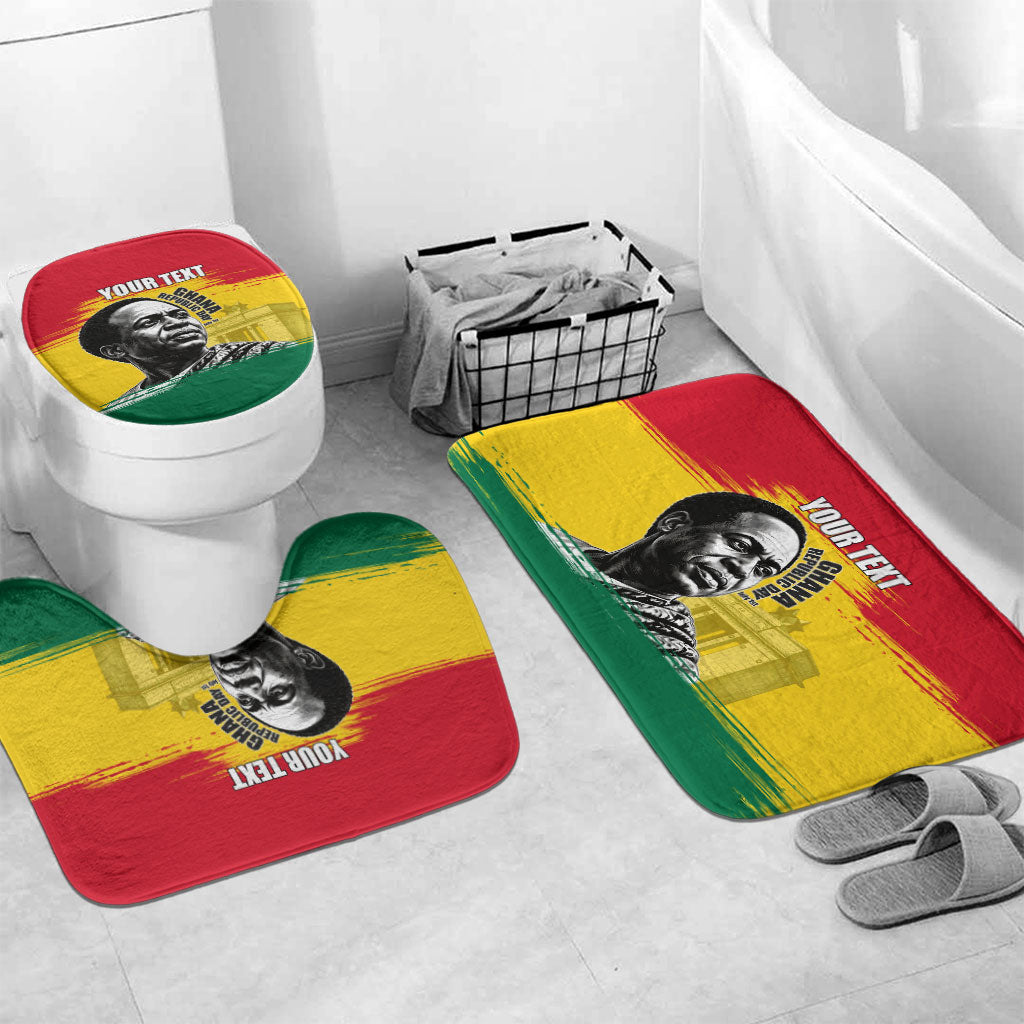 Personalized Ghana Republic Day Bathroom Set Kwame Nkrumah Vintage Portrait Art - July 1st Theme