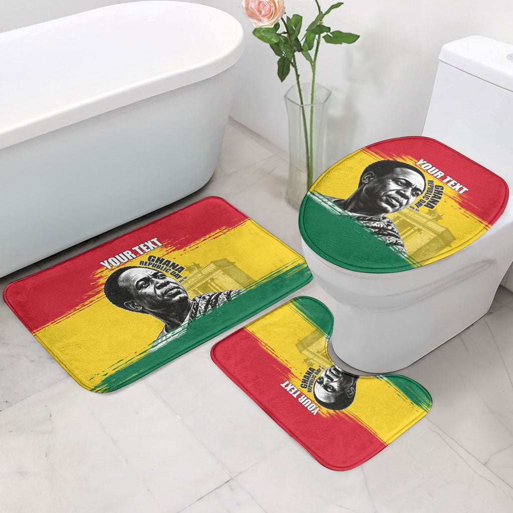 Personalized Ghana Republic Day Bathroom Set Kwame Nkrumah Vintage Portrait Art - July 1st Theme