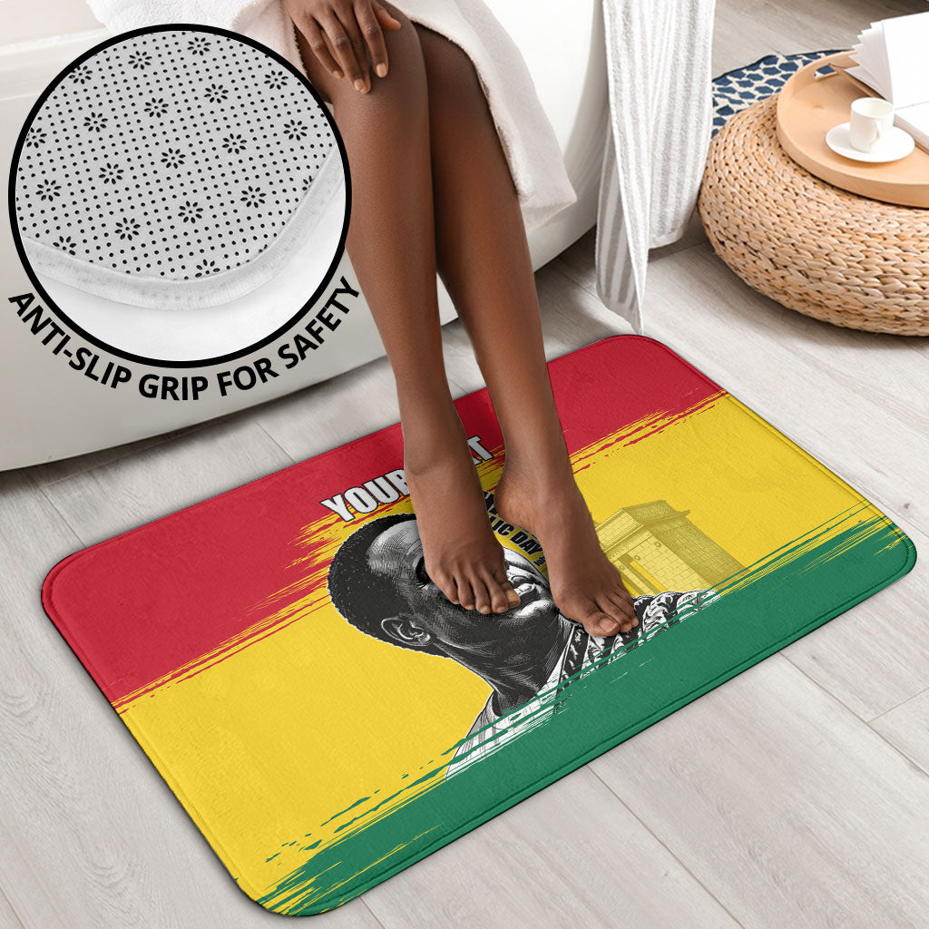 Personalized Ghana Republic Day Bathroom Set Kwame Nkrumah Vintage Portrait Art - July 1st Theme