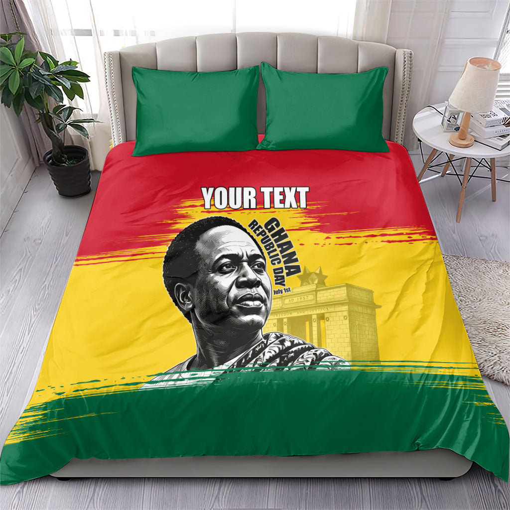 Personalized Ghana Republic Day Bedding Set Kwame Nkrumah Vintage Portrait Art - July 1st Theme