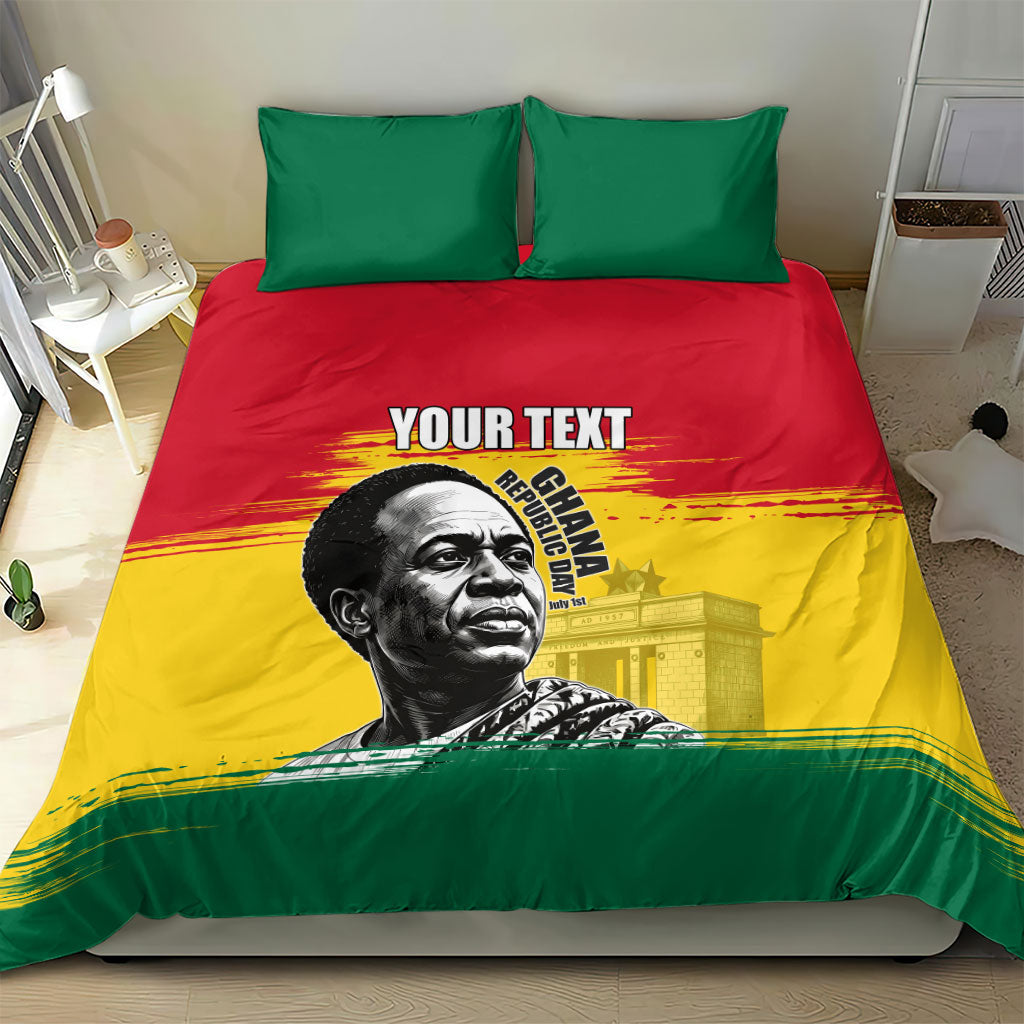Personalized Ghana Republic Day Bedding Set Kwame Nkrumah Vintage Portrait Art - July 1st Theme