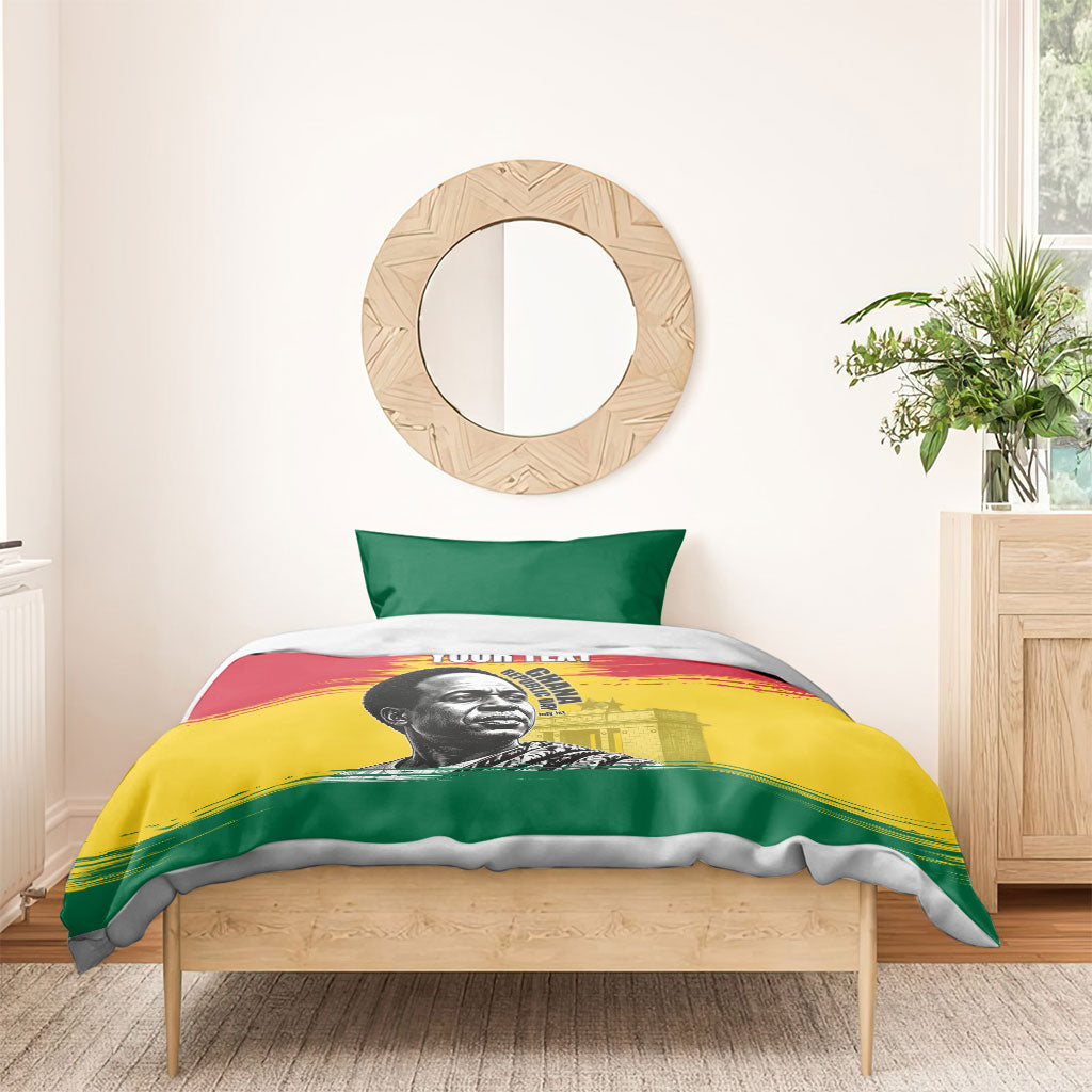 Personalized Ghana Republic Day Bedding Set Kwame Nkrumah Vintage Portrait Art - July 1st Theme