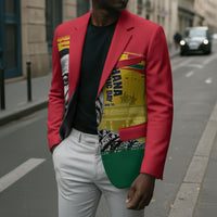 Personalized Ghana Republic Day Blazer Kwame Nkrumah Vintage Portrait Art - July 1st Theme