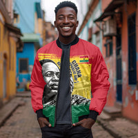 Personalized Ghana Republic Day Bomber Jacket Kwame Nkrumah Vintage Portrait Art - July 1st Theme