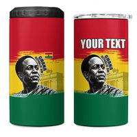 Personalized Ghana Republic Day 4 in 1 Can Cooler Tumbler Kwame Nkrumah Vintage Portrait Art - July 1st Theme