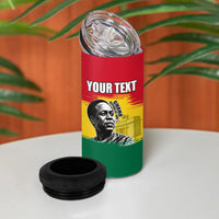 Personalized Ghana Republic Day 4 in 1 Can Cooler Tumbler Kwame Nkrumah Vintage Portrait Art - July 1st Theme