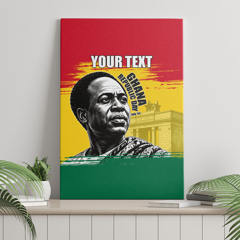 Personalized Ghana Republic Day Canvas Wall Art Kwame Nkrumah Vintage Portrait Art - July 1st Theme