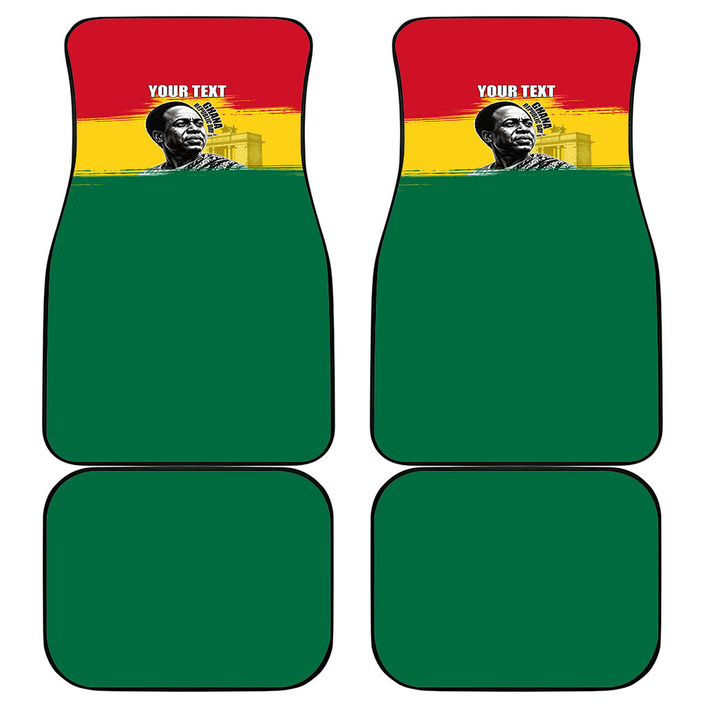 Personalized Ghana Republic Day Car Mats Kwame Nkrumah Vintage Portrait Art - July 1st Theme