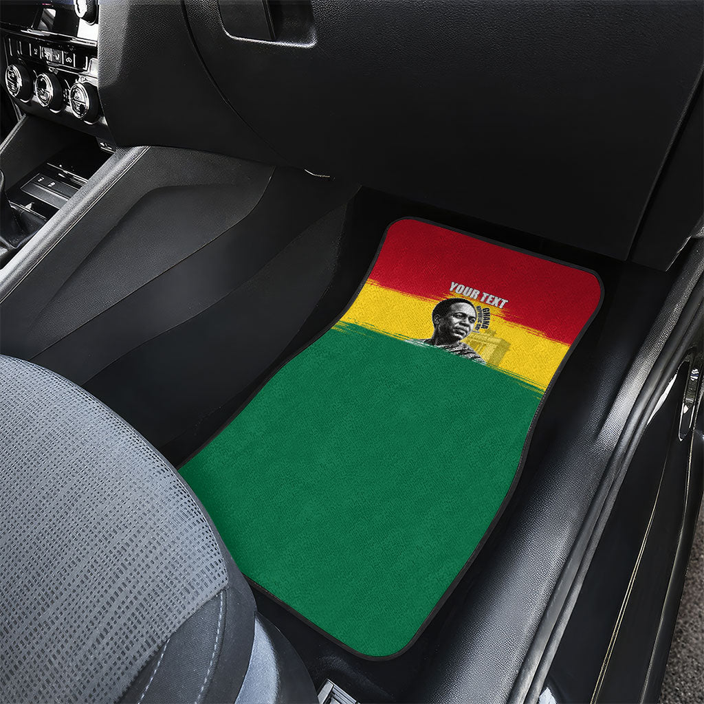 Personalized Ghana Republic Day Car Mats Kwame Nkrumah Vintage Portrait Art - July 1st Theme