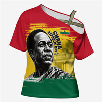 Personalized Ghana Republic Day Cross Shoulder Shirt Kwame Nkrumah Vintage Portrait Art - July 1st Theme