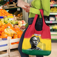 Personalized Ghana Republic Day Grocery Bag Kwame Nkrumah Vintage Portrait Art - July 1st Theme