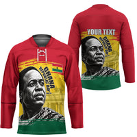 Personalized Ghana Republic Day Hockey Jersey Kwame Nkrumah Vintage Portrait Art - July 1st Theme