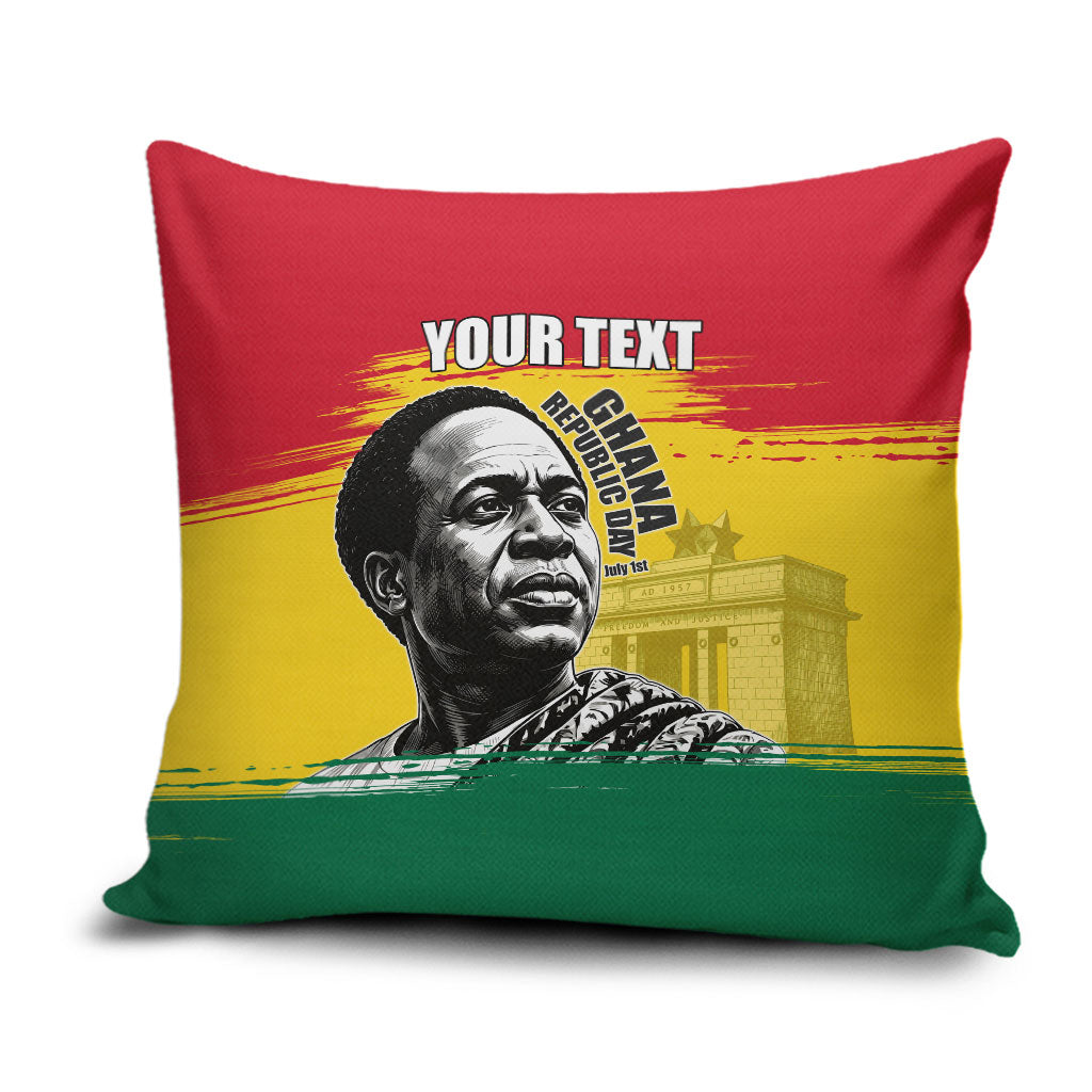 Personalized Ghana Republic Day Pillow Cover Kwame Nkrumah Vintage Portrait Art - July 1st Theme