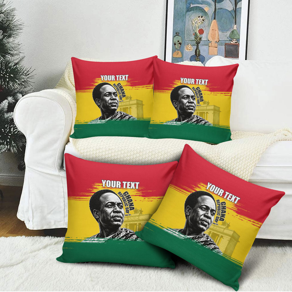 Personalized Ghana Republic Day Pillow Cover Kwame Nkrumah Vintage Portrait Art - July 1st Theme