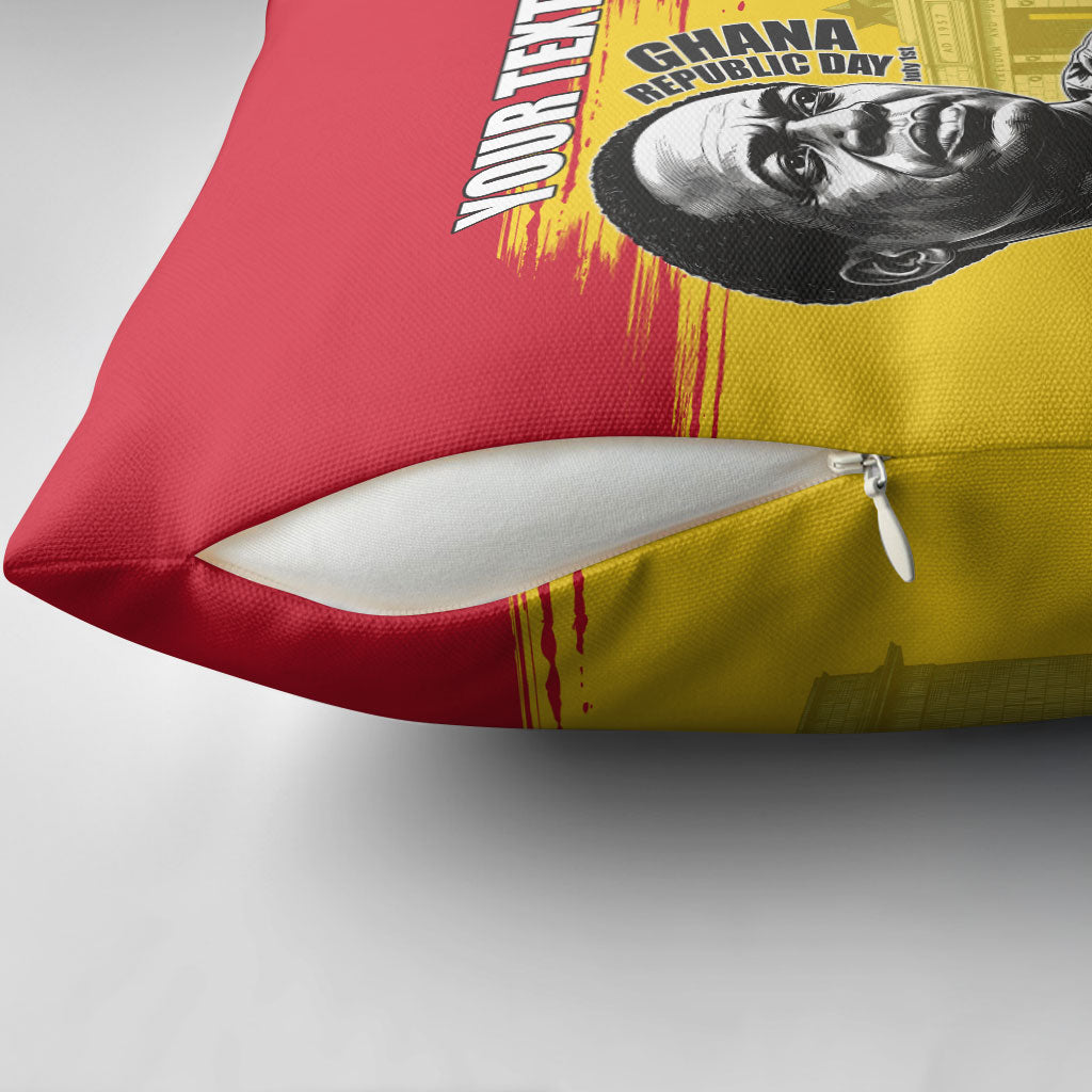 Personalized Ghana Republic Day Pillow Cover Kwame Nkrumah Vintage Portrait Art - July 1st Theme