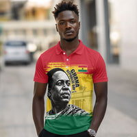Personalized Ghana Republic Day Polo Shirt Kwame Nkrumah Vintage Portrait Art - July 1st Theme