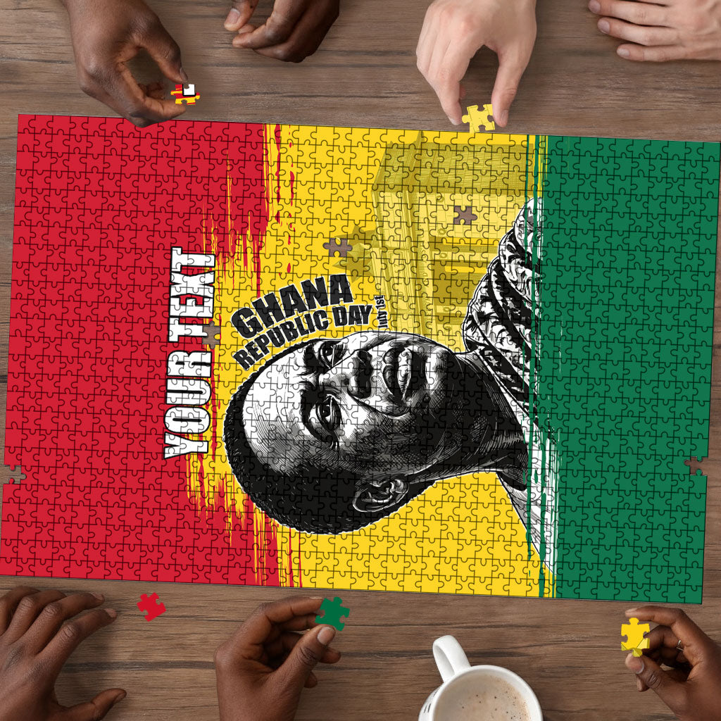 Personalized Ghana Republic Day Puzzle Kwame Nkrumah Vintage Portrait Art - July 1st Theme