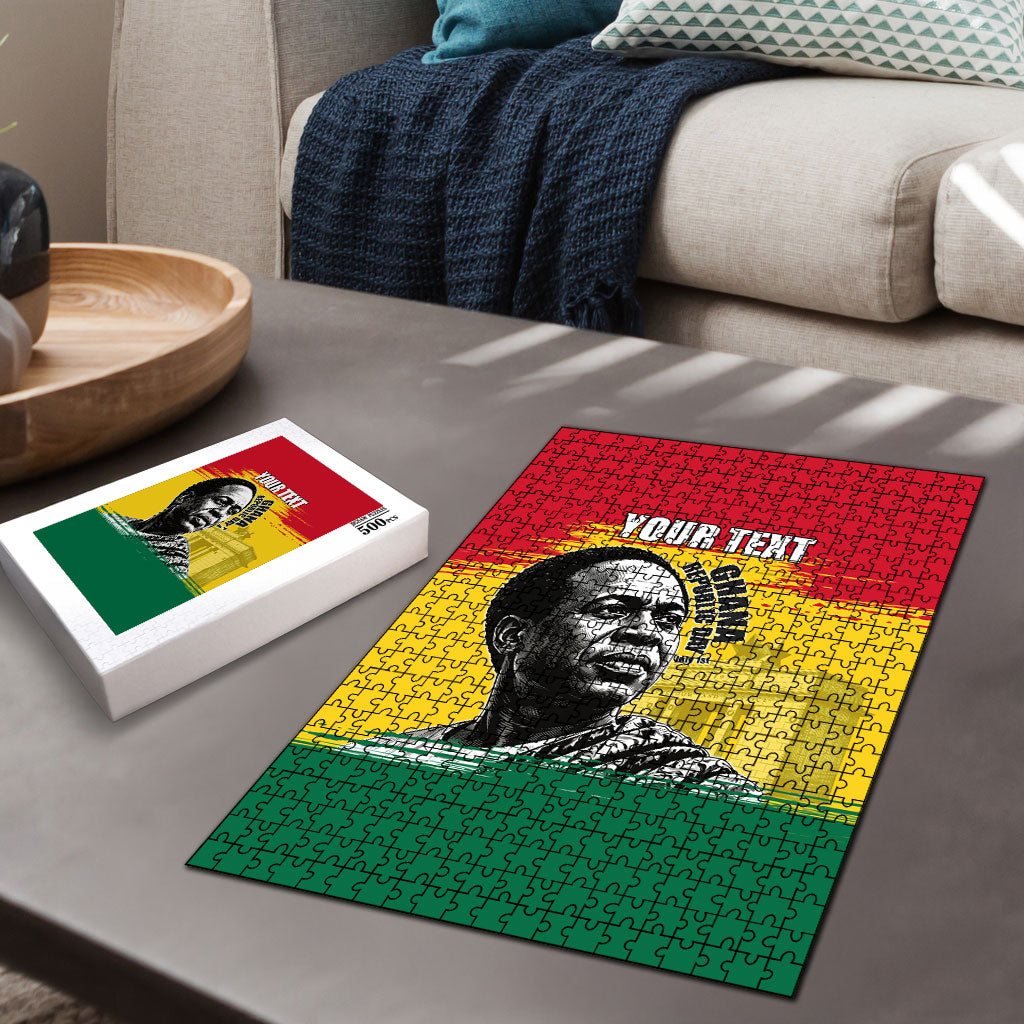 Personalized Ghana Republic Day Puzzle Kwame Nkrumah Vintage Portrait Art - July 1st Theme