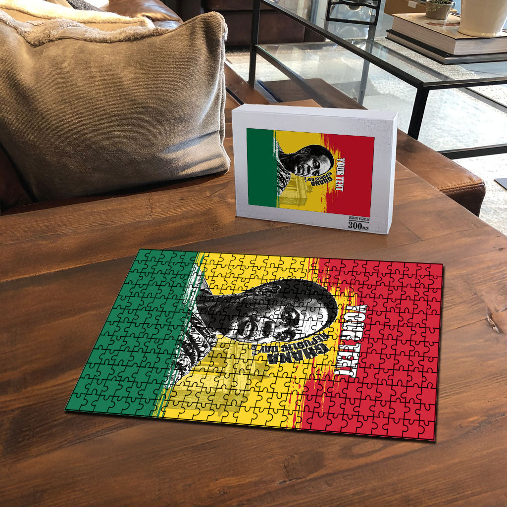Personalized Ghana Republic Day Puzzle Kwame Nkrumah Vintage Portrait Art - July 1st Theme