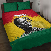 Personalized Ghana Republic Day Quilt Bed Set Kwame Nkrumah Vintage Portrait Art - July 1st Theme