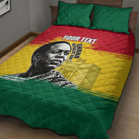 Personalized Ghana Republic Day Quilt Bed Set Kwame Nkrumah Vintage Portrait Art - July 1st Theme